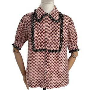 NWOT Orla Kiely Short Sleeve Blouse US 4